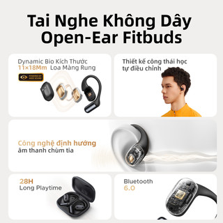 Tai nghe tai mở FitBuds Ugreen Bluetooth 6.0 T.hời lương pin 28 giờ Chống nước IPX5