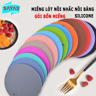 Miếng lót nồi nhấc nồi bằng silicone chịu được nhiệt độ cao 200 độ C màu Pastel