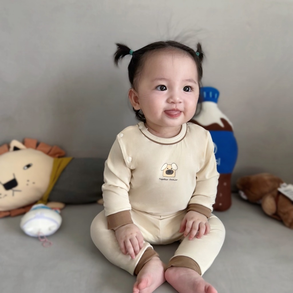 Bộ Sơ Sinh Cài Sườn Modal Cao Cấp Phối Bo Giữ Ấm Cho Bé 0-6 Tháng | QA225
