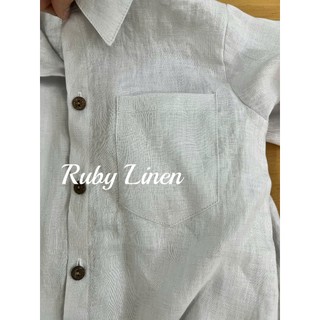 [Kids-JUNE LINEN] Áo sơ mi tay dài Linen 100% cho Bé, 15kg-40kg. #VT02