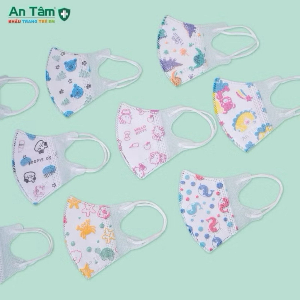 Thùng 100 chiếc Khẩu trang trẻ em 5D Mask An Tâm cho bé 0-8 Tuổi