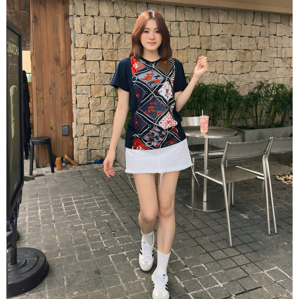 Áo Thun Mirage Họa Tiết Patchwork Local Brand Chất 100% Cotton Mềm Mịn Thoáng Mát.