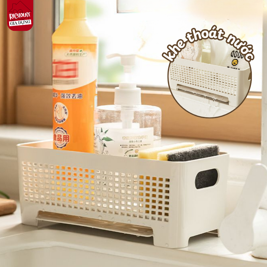 Kệ Để Đồ Rửa Bát Thoát Nước Bồn Rửa Chén Nhựa ABS Cao Cấp Thiết Kế Thoáng Khí Chống Ẩm Mốc
