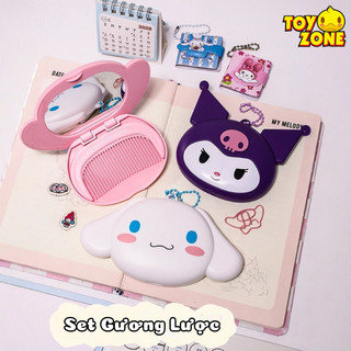 Set Gương Lược Gấp Gọn Hoạt Hình Dễ Thương – Thiết Kế Mini, Có Móc Treo, Tiện Lợi Mang Theo Mọi Lúc Mọi Nơi