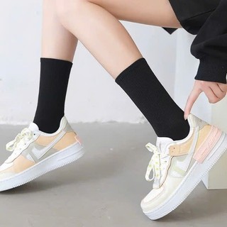 Set 10 đôi tất vớ cổ cao unisex cotton co giãn thoáng khí phối giày sneaker thể thao nam nữ đẹp