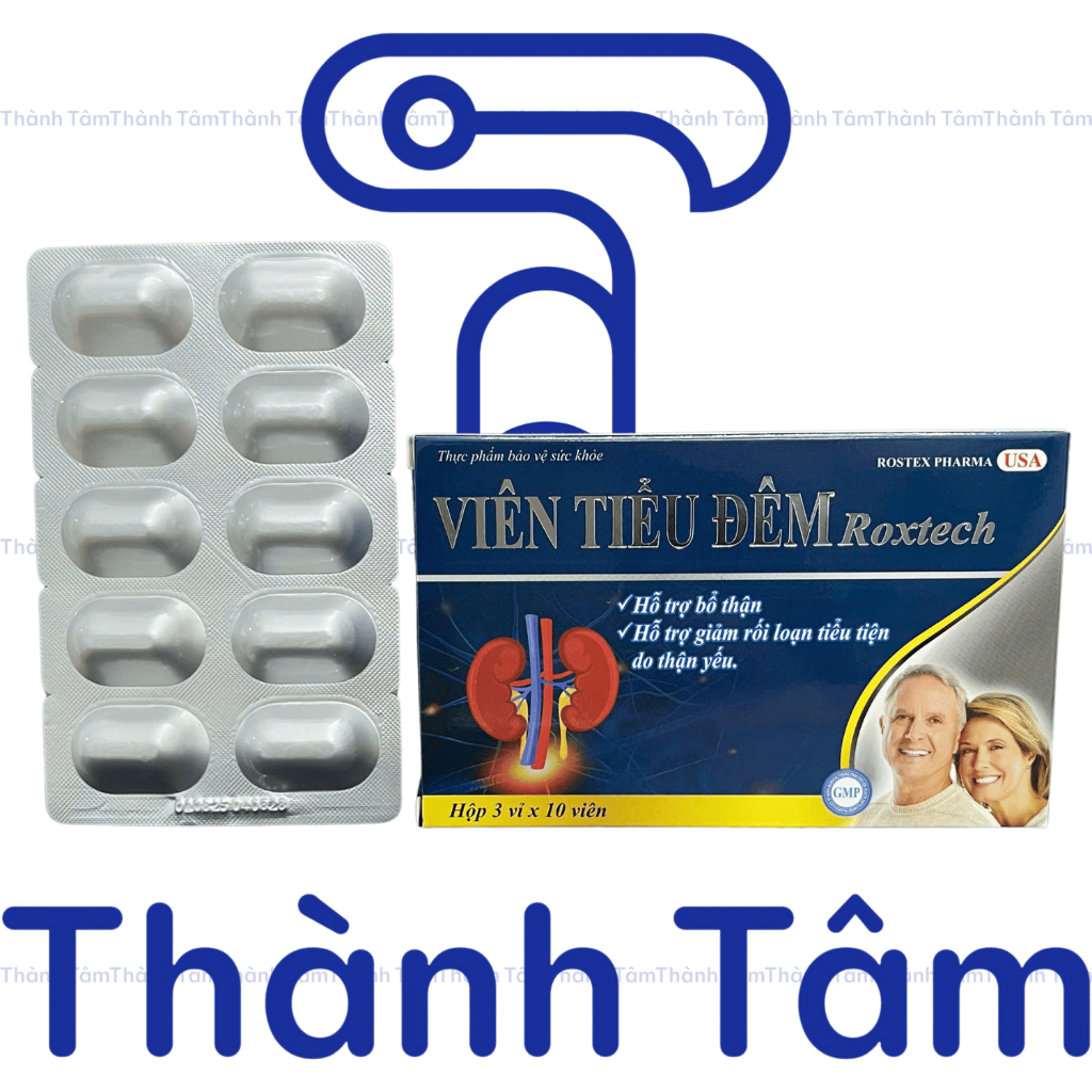 (Vỉ) Viên uống VIÊN TIỂU ĐÊM ROXTECH hỗ trợ giảm tiểu đêm, bổ thận - Hộp 30 Viên