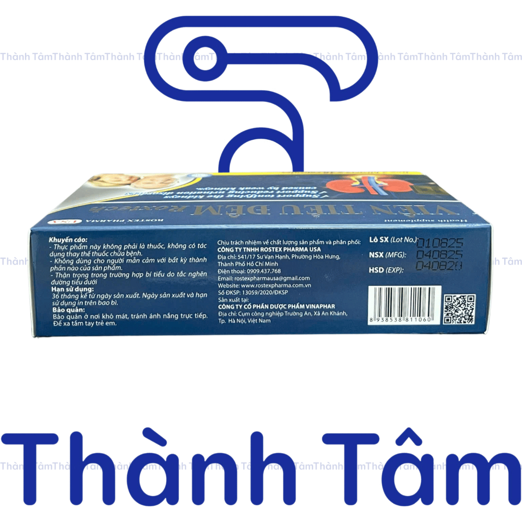 (Vỉ) Viên uống VIÊN TIỂU ĐÊM ROXTECH hỗ trợ giảm tiểu đêm, bổ thận - Hộp 30 Viên