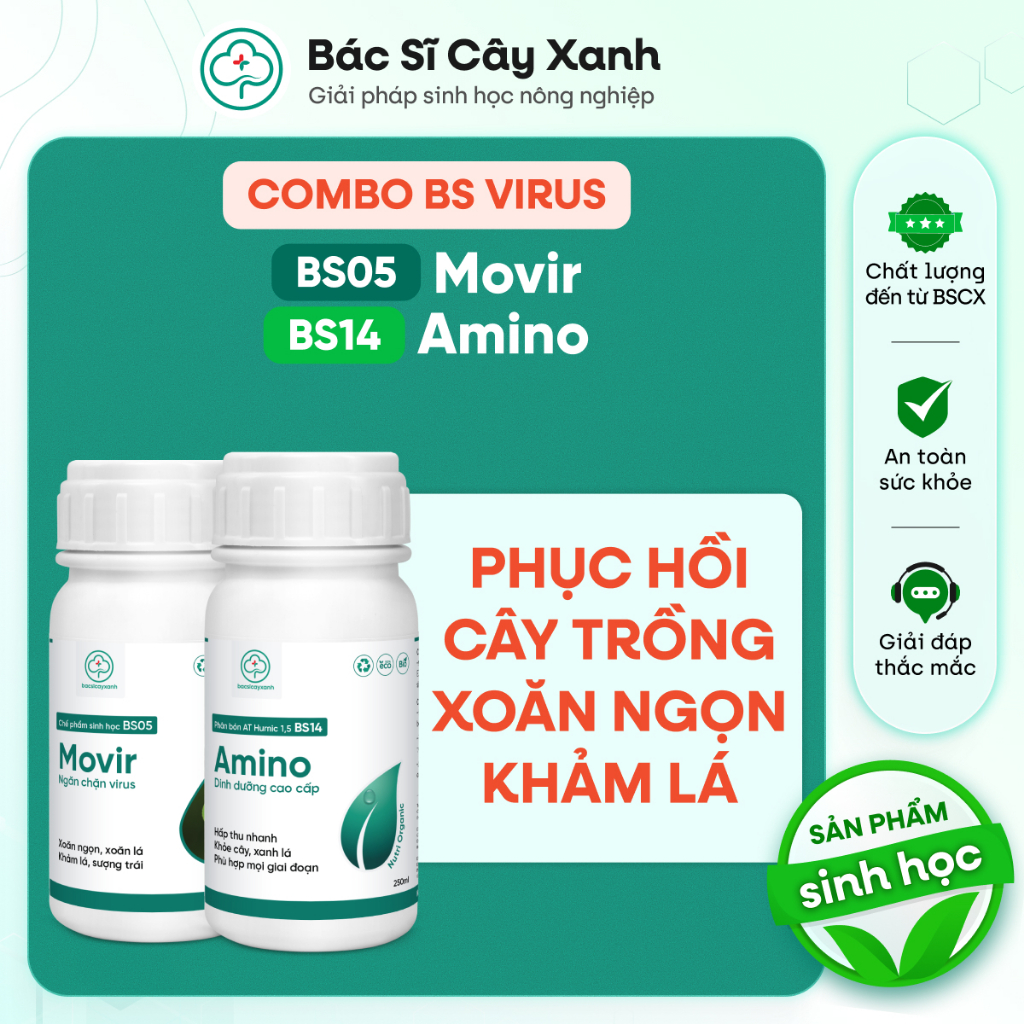 Combo Trị Xoăn Ngọn Xoắn Lá Rau Màu BS05 Movir BS14 Amino - Phục Hồi ...
