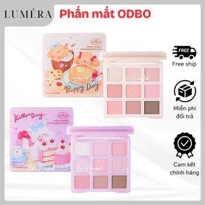 Bảng phấn mắt ODBO OD2024 9 ô tone màu Puppy Day & Kitten Day 9g - Tặng kẹp tóc cute