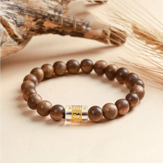 [TẶNG LỘC RÙA VÀNG] Vòng Tay Trầm Hương Đơn Size 8Li Mix Charm Theo Mệnh - Kèm Túi Gấm Đựng Vòng