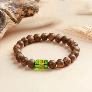 [TẶNG LỘC RÙA VÀNG] Vòng Tay Trầm Hương Đơn Size 8Li Mix Charm Theo Mệnh - Kèm Túi Gấm Đựng Vòng