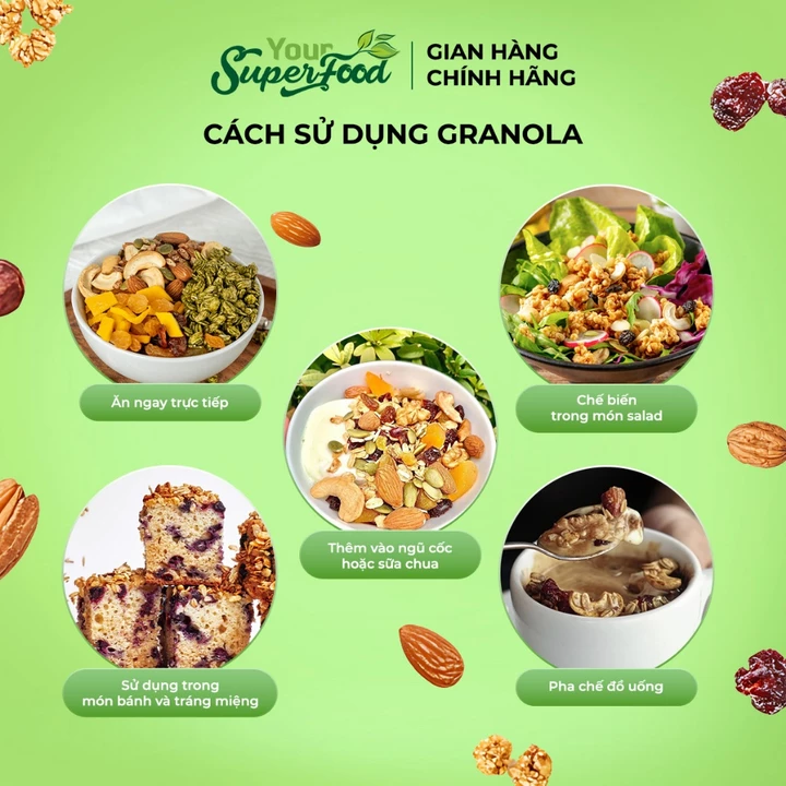 Granola Mật Ong Vanilla Dinh Dưỡng Ăn Kiêng Mix Sữa Chua Trái Cây Dùng Ăn Sáng Healthy Your Superfood – 5