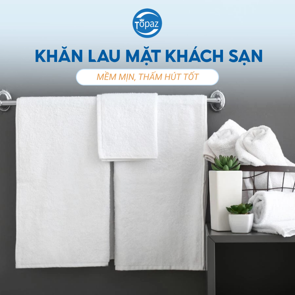 Khăn tắm khách sạn TOPAZ kích thước 70 x 140 cm 500g vải cotton thấm hút tốt chuyên dùng cho khách sạn 5*