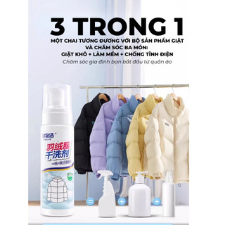 Chai Xịt Bọt Khô Tẩy Vết Bẩn Quần Áo Nước Giặt Khô, Không Cần Giặt Lại Với Nước, An Toàn Cho Da
