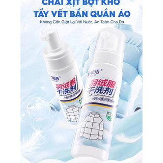 Chai Xịt Bọt Khô Tẩy Vết Bẩn Quần Áo Nước Giặt Khô, Không Cần Giặt Lại Với Nước, An Toàn Cho Da