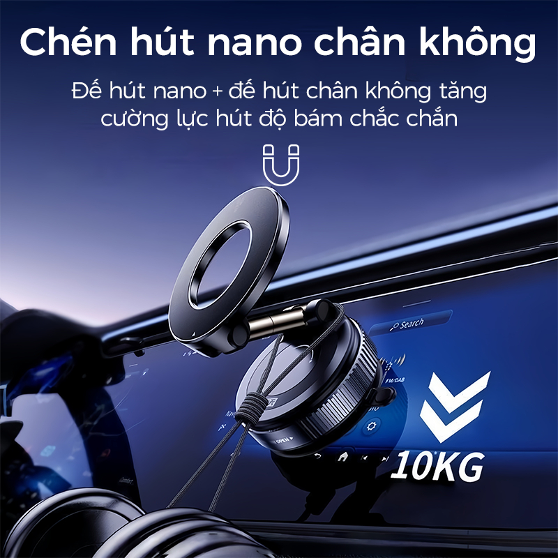Giá đỡ điện thoại từ tính, cốc từ tính xoay 360°, thích hợp cho bảng điều khiển, cửa sổ ô tô, máy tính để bàn và phòng
