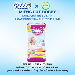 MIẾNG LÓT BOBBY NEWBORN dành cho trẻ sơ sinh đủ size NB1/NB2 loại 28/64/108/40/60 miếng