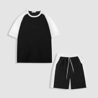 Bộ thể thao GUDO đồ bộ nam họa tiết thêu chất cotton tổ ong hàn siêu mềm mát G25