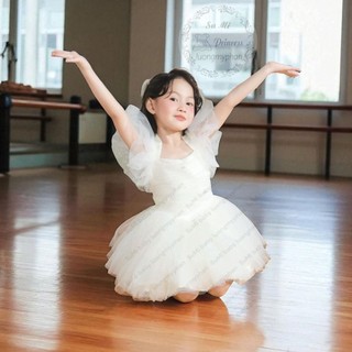 [ Hàng cao cấp ] [ Tặng kẹp lông vũ ] Váy công chúa thiên nga trắng vải ren siêu mềm mịn cho bé  - Váy dự tiệc bé gái