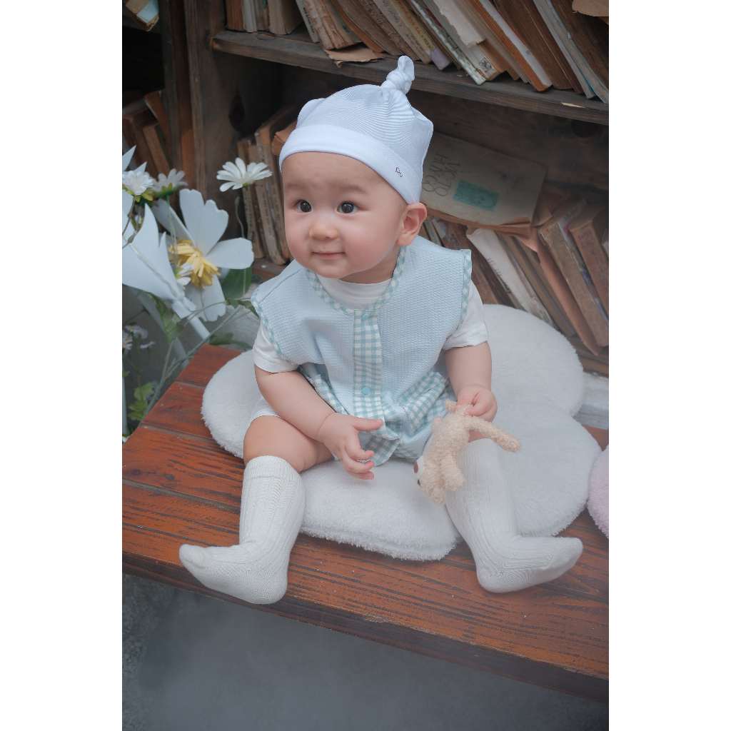 Áo Khoác Gile Phối Túi Nỉ Xốp Hàn Cho Bé 3M-24M – Dành Riêng Trai Gái Phối Hoa & Kẻ | QA228