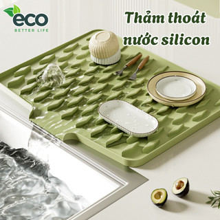 Thảm silicon úp chén đĩa thoát nước ECO, chống trơn trượt, Thảm lót nồi silicon chịu nhiệt tốt