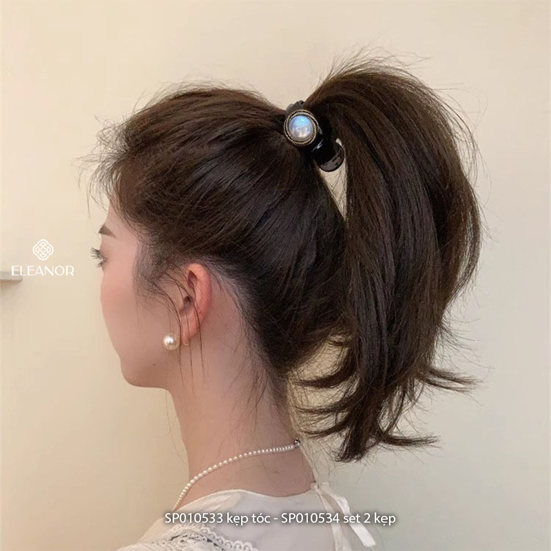 Kẹp tóc nữ Eleanor Accessories viền trơn ngọc trai nhân tạo kẹp tóc càng cua phụ kiện tóc 10533