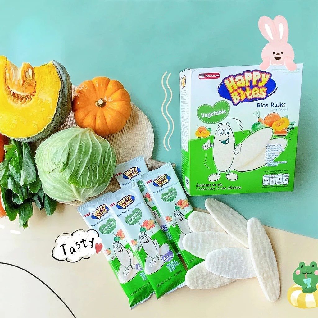 Bánh Gạo Ăn Dặm Cho Trẻ Em Happy Bites 50g THÁI LAN