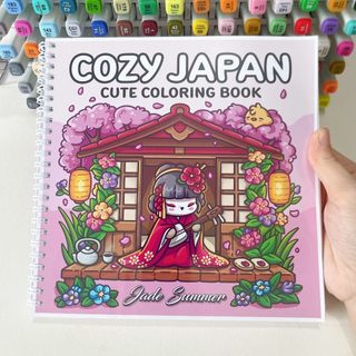 Bộ Tranh Tô Màu Cozy Japan 42 Tranh, Giấy dày 200gsm Quyển A4 A5, Phù Hợp Màu Marker, Acrylic, Chì Màu, Sáp Màu