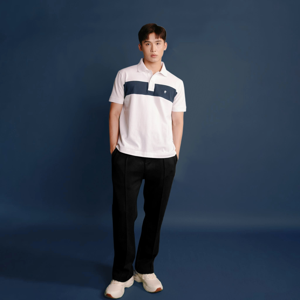 Áo Polo RT CLASSY R8 Phối Ngang Ngực Trẻ Trung Chất Cotton Pique Dày Dặn Thoáng Khí