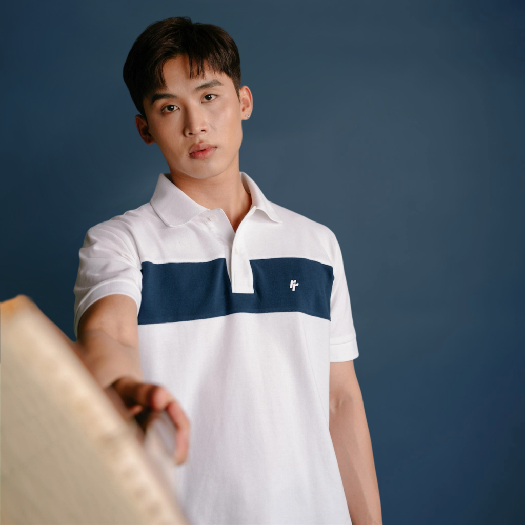 Áo Polo RT CLASSY R8 Phối Ngang Ngực Trẻ Trung Chất Cotton Pique Dày Dặn Thoáng Khí