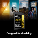 Thẻ nhớ SDXC Lexar 1800x  UHS-II 64GB 128GB 256GB, tốc độ 280MB/s cho máy ảnh, máy quay — ảnh 8