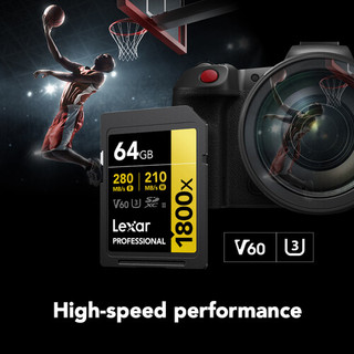 Thẻ nhớ Lexar SDXC Professional UHS-II 1800x 64GB 128GB 256GB, tốc độ 280MB/s cho máy ảnh, máy quay