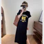 Đầm thun cotton basic đen xám Váy thun suông dáng dài xẻ tà form rộng không cổ cộc tay số 92 thể thao bóng rổ T1293G