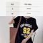 Đầm thun cotton basic đen xám Váy thun suông dáng dài xẻ tà form rộng không cổ cộc tay số 92 thể thao bóng rổ T1293G