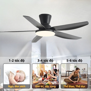 Quạt trần 3 Chế Độ Đèn, Động Cơ Lõi Đồng, 5 Cánh ABS phù hợp mọi không gian