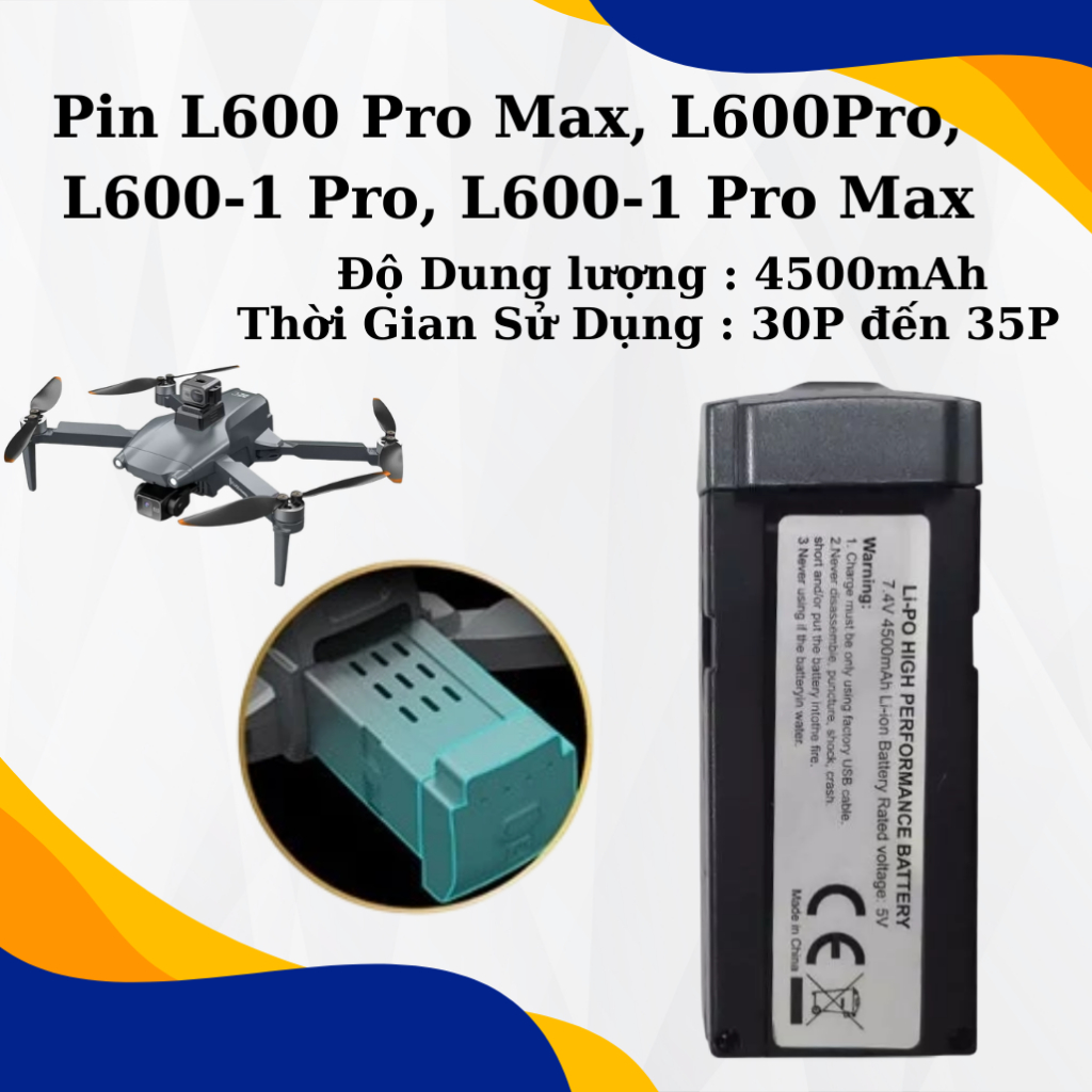 Pin Máy Bay Flycam L600, Pin Độ Dung Lượng Cao Flycam L600 ProMax L600 ...