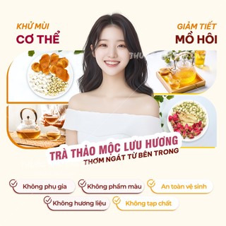 Trà lưu hương, khử mùi mix sẵn, trà thảo mộc thơm cơ thể (Bạch linh, trần bì, hoa hồng, hoa nhài,...)