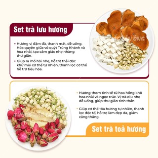Trà lưu hương, khử mùi mix sẵn, trà thảo mộc thơm cơ thể (Bạch linh, trần bì, hoa hồng, hoa nhài,...)