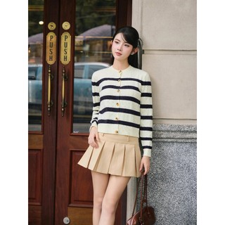 [MỞ BÁN] DELIZ - Áo cardigan len dài tay cổ tròn kẻ nngang chất len lông thỏ vặn thừng cao cấp CD849