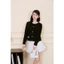 DELIZ - Cardigan nữ dài tay cổ tròn phối cúc ngọc dáng trơn basic nhiều màu len lông thỏ dệt cao cấp CD832