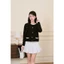 DELIZ - Cardigan nữ dài tay cổ tròn phối cúc ngọc dáng trơn basic nhiều màu len lông thỏ dệt cao cấp CD832