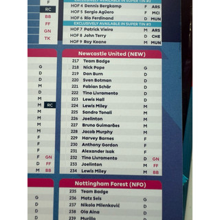[ 181 -> 270 ] Thẻ Lẻ Cầu Thủ Bóng Đá Topps Permier League 2026 25/26