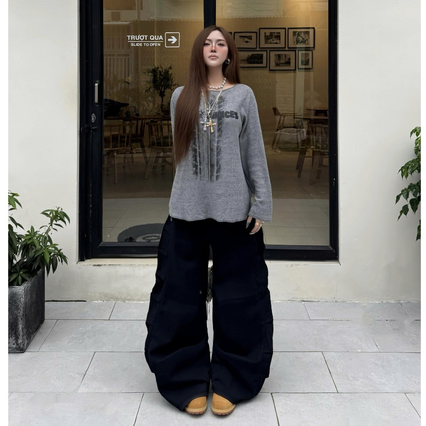 Bad Choices | Quần Wide-legs CATUS Kaki Jeans ống rộng StreetStyle