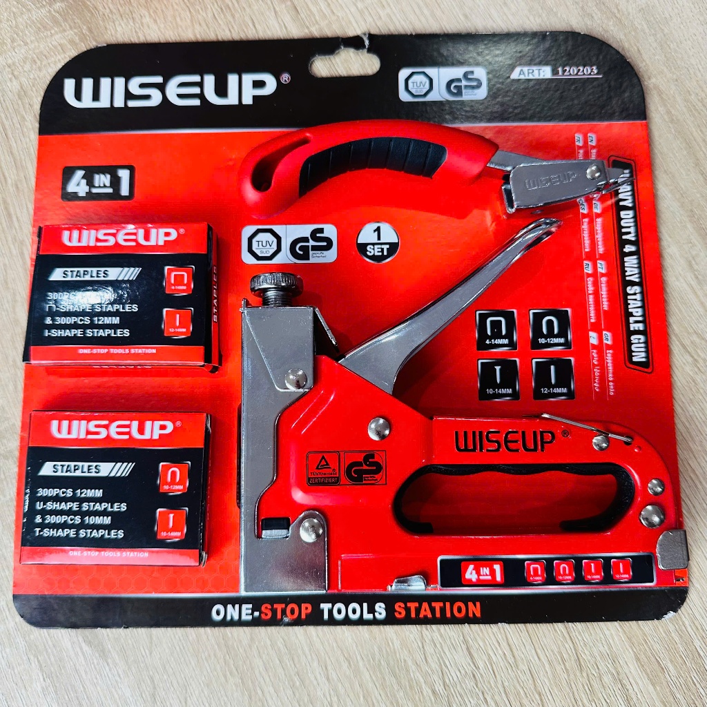 Bộ Bấm Ghim Cầm Tay Đa Năng 4 Chức Năng WISEUP – Thép Không Gỉ, Bền Bỉ, Dễ Dùng