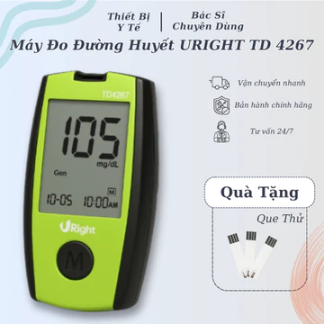 [ƯU ĐÃI LỚN] Máy Đo Tiểu Đường URIGHT TD-4267 Máy Đo Đường Huyết Đo Nhanh 5 Giây Chính Xác Cao