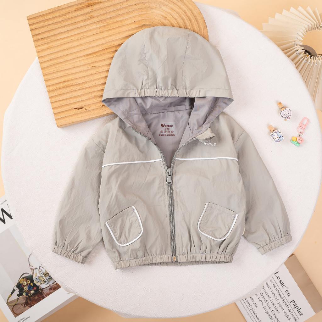 Áo Khoác Gió 2 Lớp Bé Trai Bé Gái Gió Nhăn Siêu Nhẹ Thêu Logo – Unbee – QA243 – Size 6M–3Y