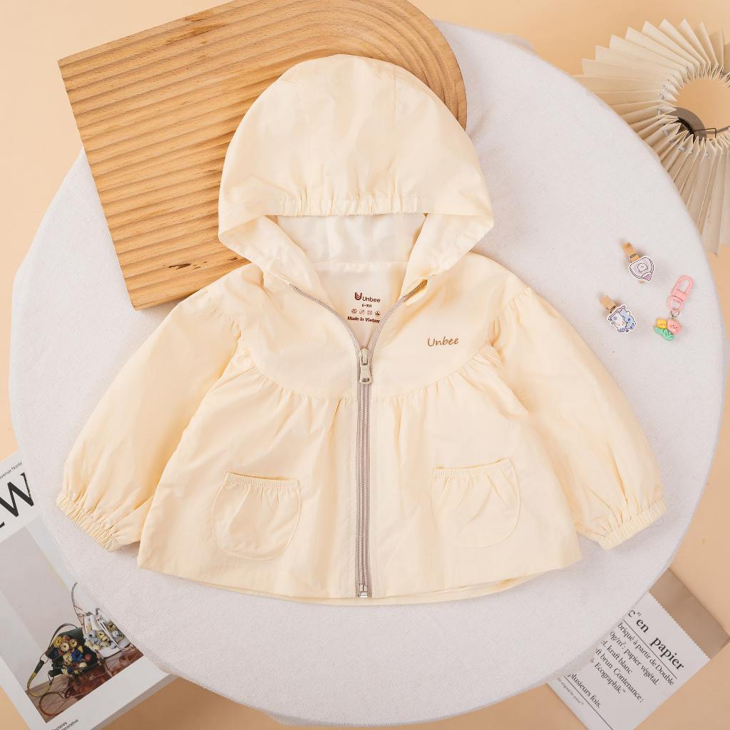 Áo Khoác Gió 2 Lớp Bé Trai Bé Gái Gió Nhăn Siêu Nhẹ Thêu Logo – Unbee – QA243 – Size 6M–3Y