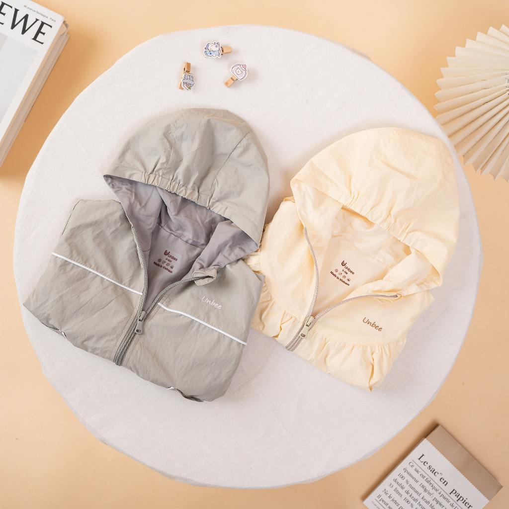 Áo Khoác Gió 2 Lớp Bé Trai Bé Gái Gió Nhăn Siêu Nhẹ Thêu Logo – Unbee – QA243 – Size 6M–3Y