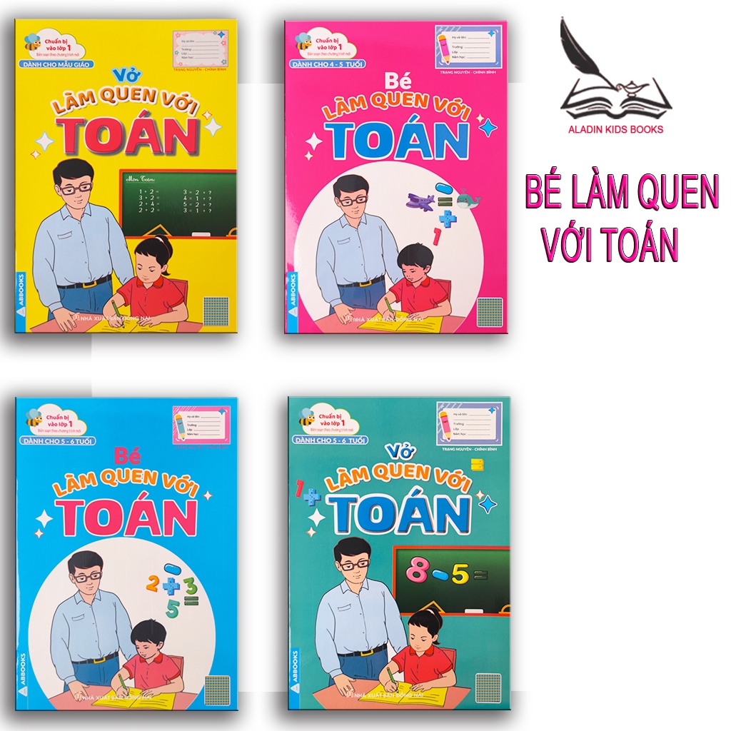 Sách Bé Làm Quen Với Toán Bộ 4 Quyển Dành Cho Trẻ Mẫu Giáo Đến 5-6 Tuổi