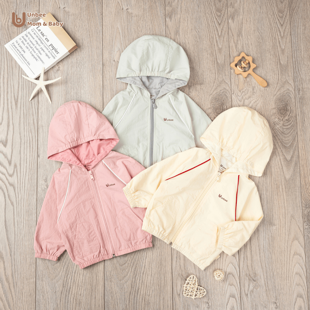 Áo Khoác Gió 2 Lớp Thể Thao Bé Gió Nhăn Siêu Nhẹ Dáng Hàn – Unbee – QA227 – Size 6M–3Y